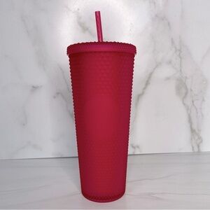 Starbucks 2023 Soft Touch Fuchsia Red Pink Ruby Soft Studded 24oz Venti Tumbler